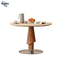 Mesa de Comedor Extensible de Estilo Vintage Jinruishengda con Superficie de Piedra |   Mesa Plegable Ovalada de Doble Uso para Hogares Pequeños