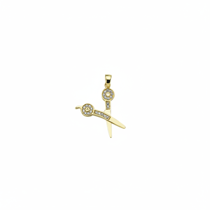 จี้สร้อยคอรูปกรรไกรสีทอง14K สำหรับช่างทำผมจี้อัญมณีสำหรับผู้หญิงทำจากไก่งวง - Product Image 2