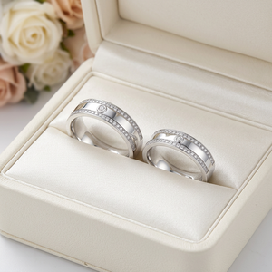 Anillos de Boda de Lujo de Oro de 18K con Diamantes para Parejas, Ajuste Cómodo, Joyería Fina para Novios - Product Image 5