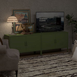 Meuble TV moderne <span class=keywords><strong>en</strong></span> acier coloré, meuble de rangement <span class=keywords><strong>en</strong></span> métal pour salon - Product Image 4