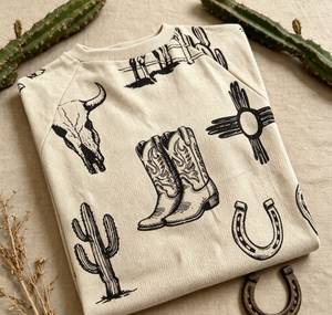 Camiseta de manga corta para <span class=keywords><strong>mujer</strong></span>, estilo western, cuello redondo, con estampado de cactus, botas, herraduras y calaveras, informal, vintage, estilo vaquera, blusa de verano - Product Image 6
