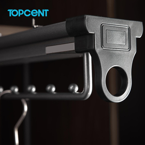 MA.1110 Single-Tier Top-Loaded Metal Steel Iron Pull-Out Closet Rod with <strong>Telescopic</strong> Wardrobe PVC <strong>Clothes</strong> Hanger <strong>Rail</strong> - Product Image 3