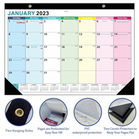 2023 Calendar Wall Wall Calendar Custom Printing 2023 Month Floral Pattern 12 Page Monthly Weekly Calendar Notes Gold Spiral Binding Wall Calendar