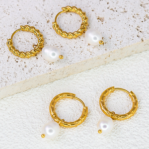 Customized Elegant Pearl Drop Earrings for Women <strong>Stainless</strong> <strong>Steel</strong> <strong>Jewelry</strong> Daily Outfit Lightweight French Style Accessories - Product Image 3