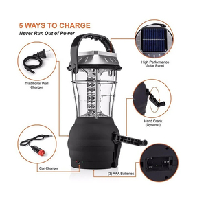 Lámpara Solar LED al por Mayor, Lámpara de Manivela para Acampar, Lámpara Recargable para Exteriores - Product Image 6