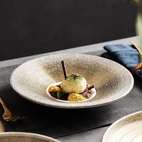 Vaisselle en céramique de luxe rétro pour la restauration, assiettes pour steak et dessert, vente en gros