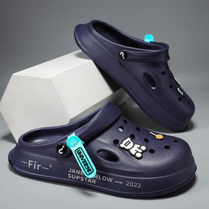 Men's Summer <b>Clogs</b> EVA Thick Sole Breathable Non Slip Flat Heel Outdoor Beach Sandals Size 36-45 Solid Color - Product Image 1
