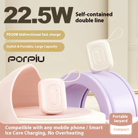 PORPIU PP-A58 Großhandel Neue 10000mAh Ultra Dünne Li-Polymer Powerbank PD22.5W Superschnelles Laden 2-in-1 Schnellladegerät LED