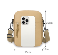 Sac bandoulière léger pour téléphone portable, personnalisable avec logo OEM/ODM, pour petites commandes d'usine, unisexe, mode extérieure, noir