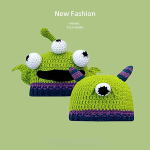 Gorro de Punto Hecho a Mano con Bordado 3D de Dibujos Animados, Gorro de Invierno Acrílico Cálido y Divertido, Inventario Limitado en Oferta - Product Image 4