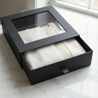 Caja Rígida de Cartón Negra de Lujo para Regalos de Padrinos de Boda con Cierre Magnético y Elegante Laminado Mate
