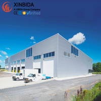 Bâtiment préfabriqué en structure métallique pour complexe d'entrepôts, cadre portique boulonné Q355B avec revêtement Galvalume et marquage CE