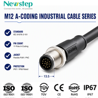 Câble industriel M12 17 broches A-Code, norme IEC 61076-2-101, étanche IP67 IP68, flexible, en PUR PVC, câble de capteur, câbles d'alimentation