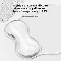 Repose-poignets en silicone transparent respirant pour clavier et souris, idéal pour le bureau et l'utilisation transfrontalière.