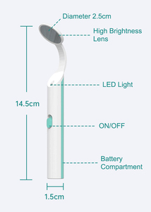 Miroir buccal d'examen dentaire à LED lumineuse anti-buée avec lentille microcristalline nano, diamètre 24 mm, certifié CE - Product Image 3
