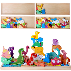 Hot New Design Wooden Dinosaur and Animal Building Block Sets Factory Directly Sale Building Block Set for Preschool Age Child - Product Image 2