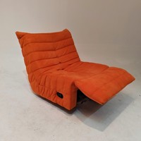 Fauteuil d'appoint en velours, structure intérieure en bois de pin, structure fonctionnelle rotative en acier au carbone