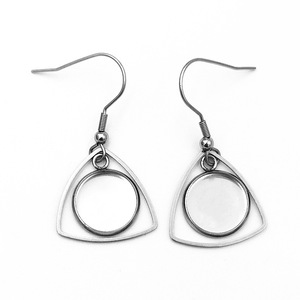 Geometric Drop <b>Earrings</b> Stainless Steel Triangular Shape Unisex Ear <b>Hooks</b> H1110 - Product Image 4