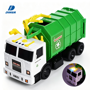 Camion à ordures à roue libre de la série City pour enfants, véhicule d'assainissement avec lumière et son pour jeu de rôle interactif de service municipal - Product Image 1