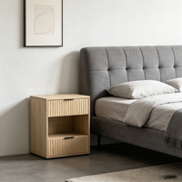 Table de Chevet Moderne Minimaliste avec Rangement en MDF, Design sur Pied pour Petits Appartements, Vente Directe Usine Transfrontalière