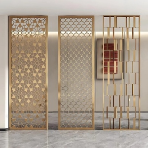 Hiện đại sang trọng thép không gỉ Màn hình phân vùng mới của Trung Quốc phong cách Hollow khắc lưới sảnh khách sạn kim loại lưới tản nhiệt văn phòng phân vùng - Product Image 1