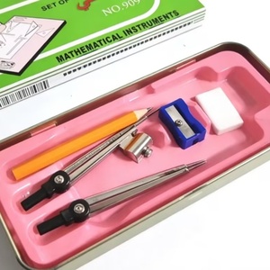 Ensemble de traçage et de géométrie en métal 9 pièces pour étudiants, compas inclus, prix abordable, vente en gros - Product Image 4