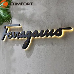 Letrero de negocios Letra Letrero personalizado Señalización Logotipo de pared Led Logotipo 3D Oficina Interior Exterior Retroiluminado Iluminado Empresa Negocio