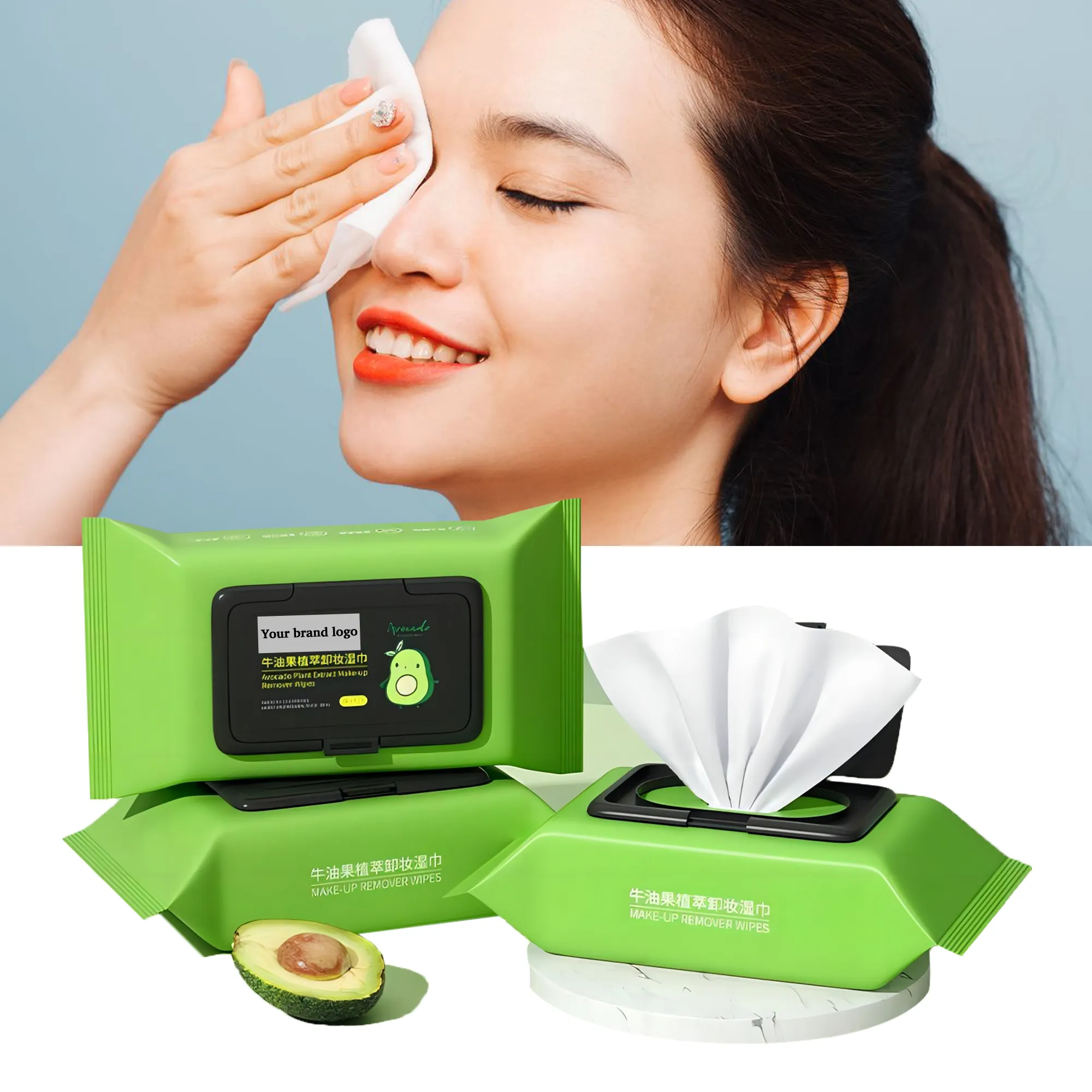 Adequate dosing Effective Avocado Green makeup wipes remover reusable makeup wipes make up wipes for adult face cleaning