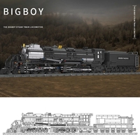 59005 les 1608 pièces Bigboy piste chemin de fer Train à vapeur Locomotive voiture véhicule modèle MOC briques cadeaux jouets blocs de construction ensemble