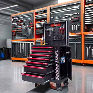 Armadietto professionale per utensili in metallo con 7 cassetti con <span class=keywords><strong>pannello</strong></span> di sollevamento Bluetooth set di strumenti a mano per le officine-plastica in acciaio - Product Image 5