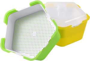 Nampan penumbuh Wheatgrass sehat, Sprouter biji bebas tanah kapasitas besar PP dengan tutup dapat digunakan kembali - Product Image 2