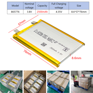 865776 3.8v 2500mah लिथियम सेल ओमीटर रिचार्जेबल ली आयन पॉलिमर बैटरी 3.7v 1700mah 7500 - Product Image 2