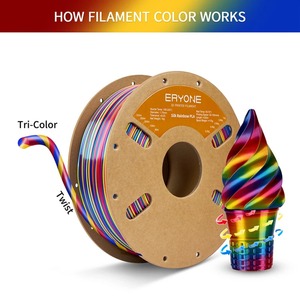 Filament d'impression 3D <span class=keywords><strong>ERYONE</strong></span> PLA <span class=keywords><strong>Silk</strong></span> Twist Rainbow Premium Brillant 1KG Multicolore Matériau d'impression 3D à fort trafic - Product Image 4