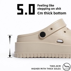 Sabots pour femmes à semelle épaisse, avec logo personnalisé, résistants aux odeurs, respirants, en EVA, imperméables, sandales de plage d'automne pour femmes enceintes 2026 - Product Image 3