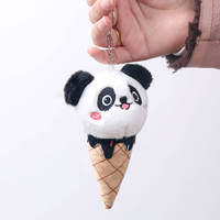 Peluche Panda Glace Mignonne Très Vendue, Porte-clés Personnalisé en Coton, Décoration de Sac à Dos