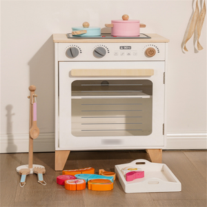 Cuisine en bois de simulation pour enfants, ensemble de jeu de rôle avec four et lave-vaisselle - Product Image 2
