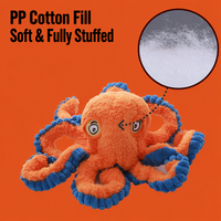 En stock, jouet pour chien en peluche personnalisable en forme de pieuvre, couineur, résistant aux morsures, 8 pattes, interactif, grande taille 42 cm, e-commerce