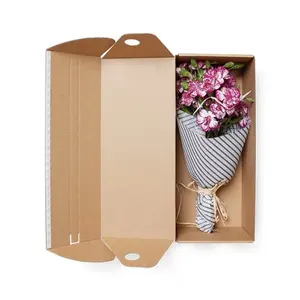 OEM China personalizado impreso largo Rectangular embalaje flor envío cajas de entrega