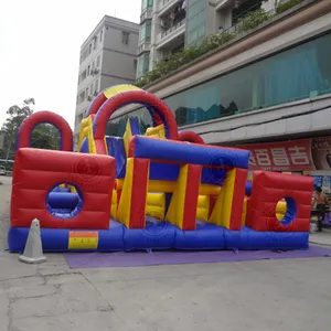 आउटडोर खेल का मैदान वाणिज्यिक Inflatable बाधा खेल कोर्स Inflatable समर्थन बाधा कोर्स