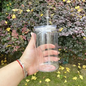 O plástico acrílico reciclável 16oz cerveja vidro pode Elegante Shaped Drinking Glasses clear transparente plástico 16oz vidro pode