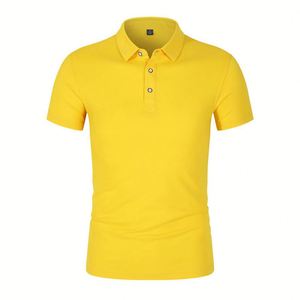 Prinprinted Tshirts T-shirt Custom Restaurant Uniform Cotton Polo Shirts With Custom logo Free Shipping Males Yellow - Product Image 1