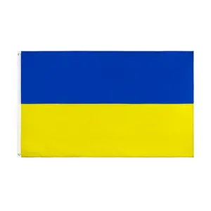 Drapeaux de l'Ukraine en plein air de pays détaillés de haute qualité en gros pour les événements en plein air