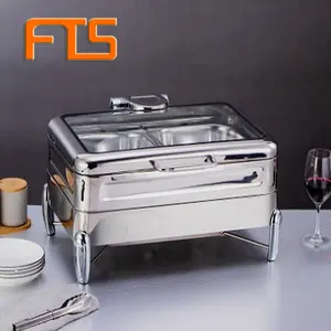 FTS food warmer catering serving oblong professional electric buffet stainless steel set best silver hydraulic chafing dish
