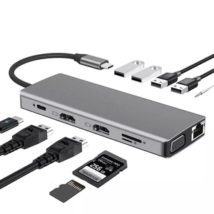 Vente chaude 12 In1 Multi Fonction <span class=keywords><strong>USB</strong></span> <span class=keywords><strong>C</strong></span> Hub PD Charge double HDTV + 100mpbs ethenet <span class=keywords><strong>Switch</strong></span> Type-<span class=keywords><strong>c</strong></span> Station d'accueil pour Macbook - Product Image 3