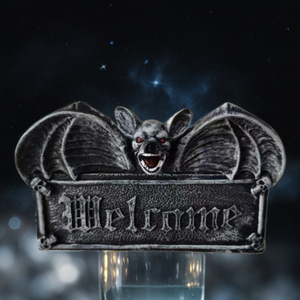 Decoración de Resina de Murciélago Volador de Halloween, Letrero de Bienvenida de Murciélago Vampiro Gótico, Adorno de Regalo de Halloween para Interiores y Exteriores - Product Image 1