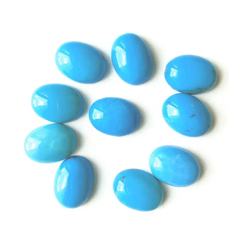 Cabochons ovales couleur Turquoise, pierres précieuses naturelles, bleu marine, vert gradué