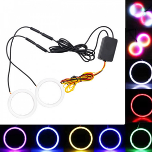2 Trong 1 80Mm 90Mm 100Mm Vòng Tròn RGB Halo Nhẫn Đôi Mắt Thiên Thần Đuổi Theo Đa Màu Sắc Không Dây Điều Khiển Chảy LED Ánh Sáng - Product Image 3