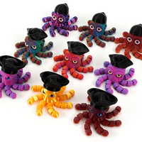 Poulpe pirate imprimé en 3D, animaux imprimés en 3D, articulations flexibles, décoration de bureau, salle de classe, maison