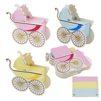Boîte-cadeau de poussette d'enfants de haute qualité pour la douche de bébé en gros emballage imprimé UV et feuille plié pour les cadeaux d'anniversaire