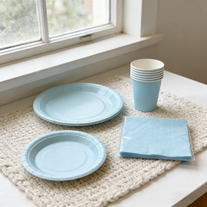 ชุดอุปกรณ์จัดงานเลี้ยงสีพื้น DAMAI ชุดจานชามกระดาษสีพื้นแบบใช้แล้วทิ้ง ขนาด 7 นิ้ว 9 นิ้ว พร้อมถ้วยกระดาษและผ้าเช็ดปาก - Product Image 6